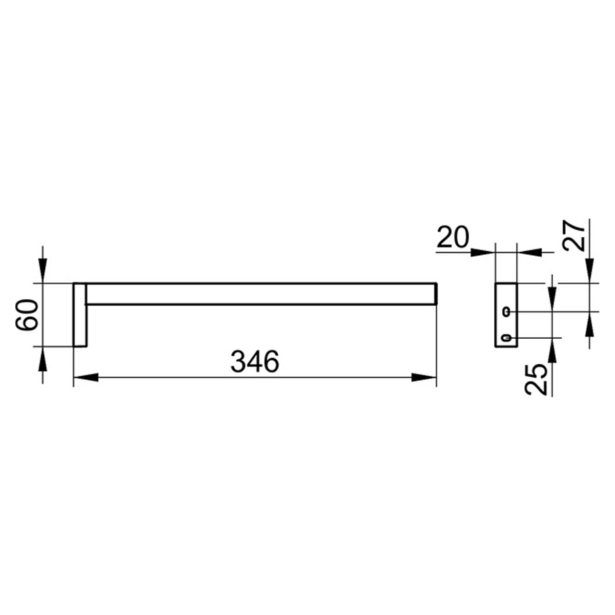 Keuco Edition 90 Square Towel holder - Image 2