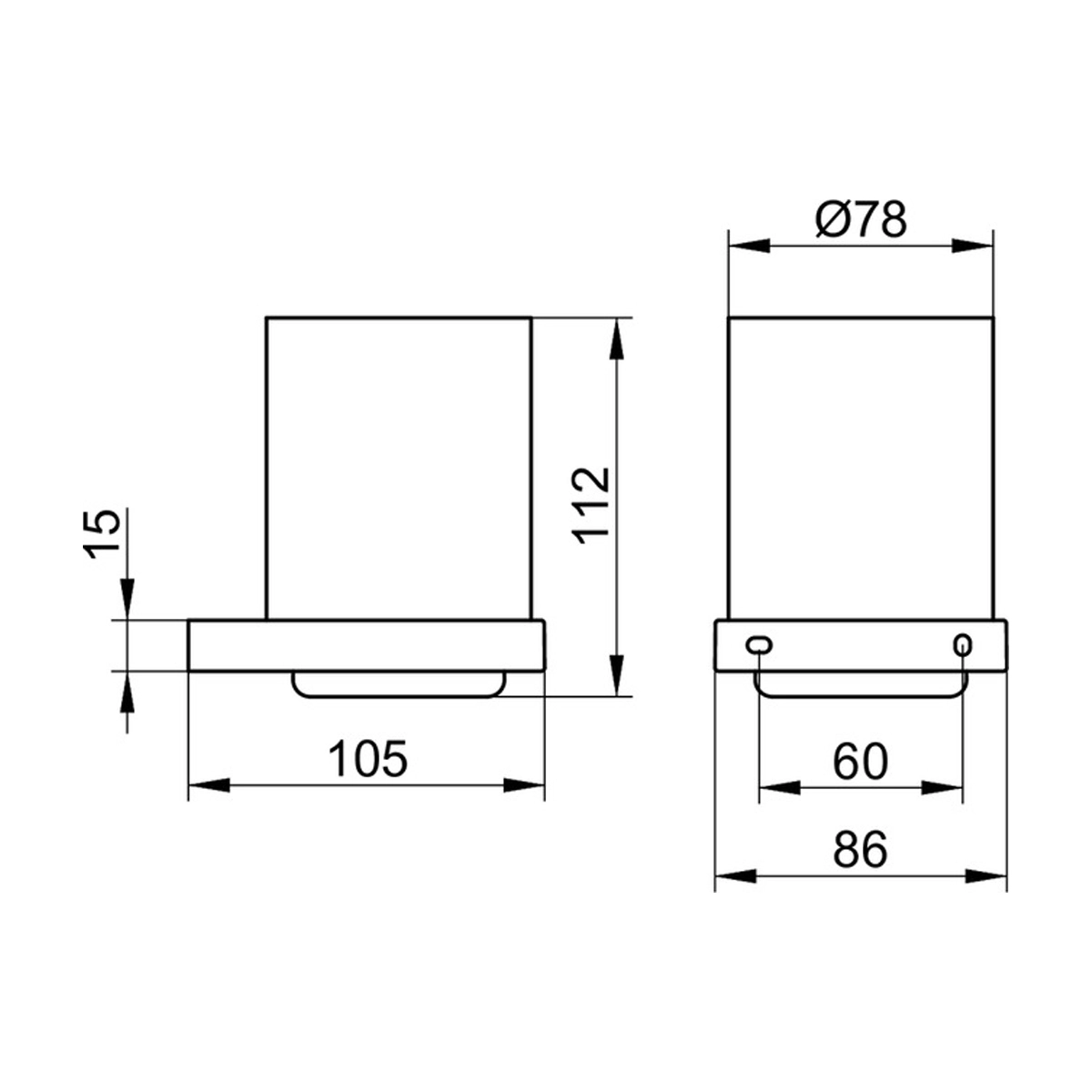 Keuco Edition 90 Square Tumbler holder - Image 2