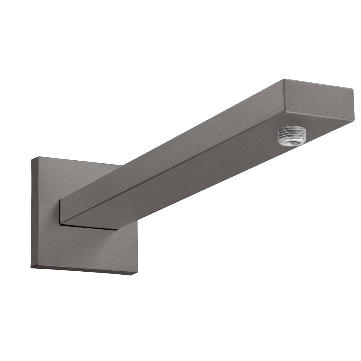 Shower arm E 39 cm with rectangular shaft Brushed Black Chrome Wall Mounted
