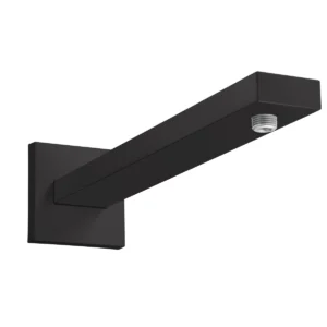 Shower arm E 39 cm with rectangular shaft  Matt Black  Wall Mounted