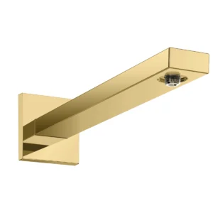Shower arm E 39 cm with rectangular shaft  Polished Gold Optic  Wall Mounted