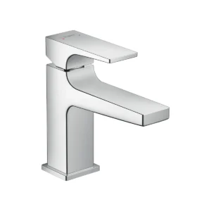 Metropol Single lever basin mixer 100 with lever handle for handrinse basins with push open waste set  Chrome