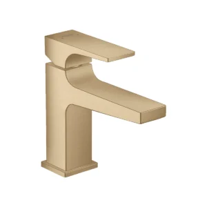 Metropol Single lever basin mixer 100 with lever handle for handrinse basins with push open waste set  Brushed Bronze