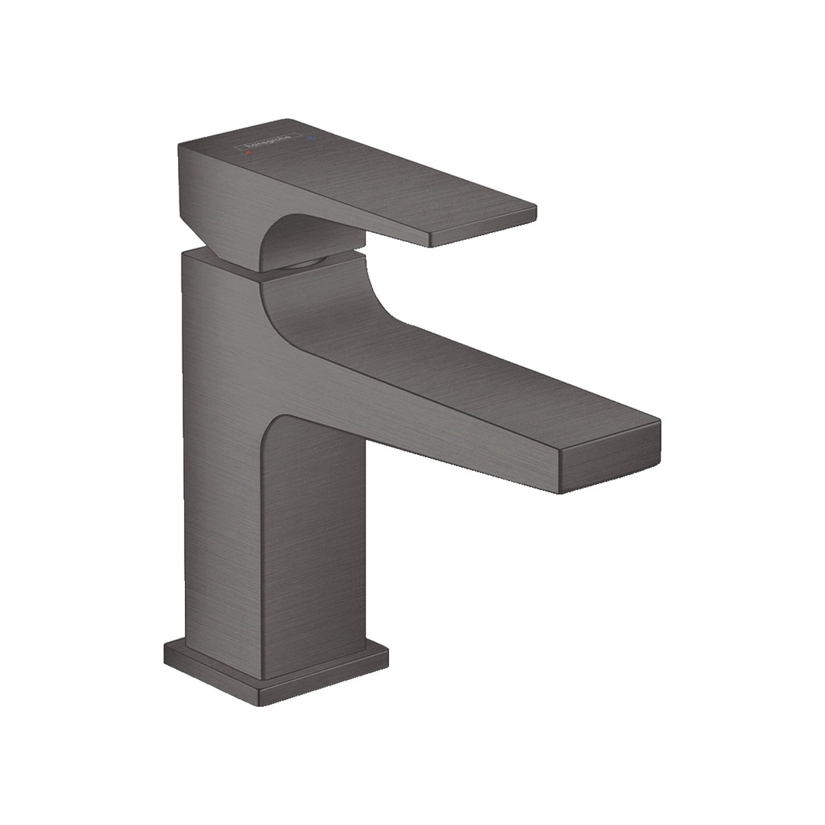 Metropol Single lever basin mixer 100 with lever handle for handrinse basins with push open waste set Brushed Black Chrome