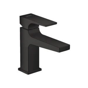 Metropol Single lever basin mixer 100 with lever handle for handrinse basins with push open waste set  Matt Black