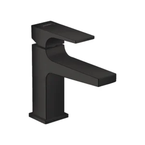Metropol Single lever basin mixer 100 with lever handle for handrinse basins with push open waste set  Matt White