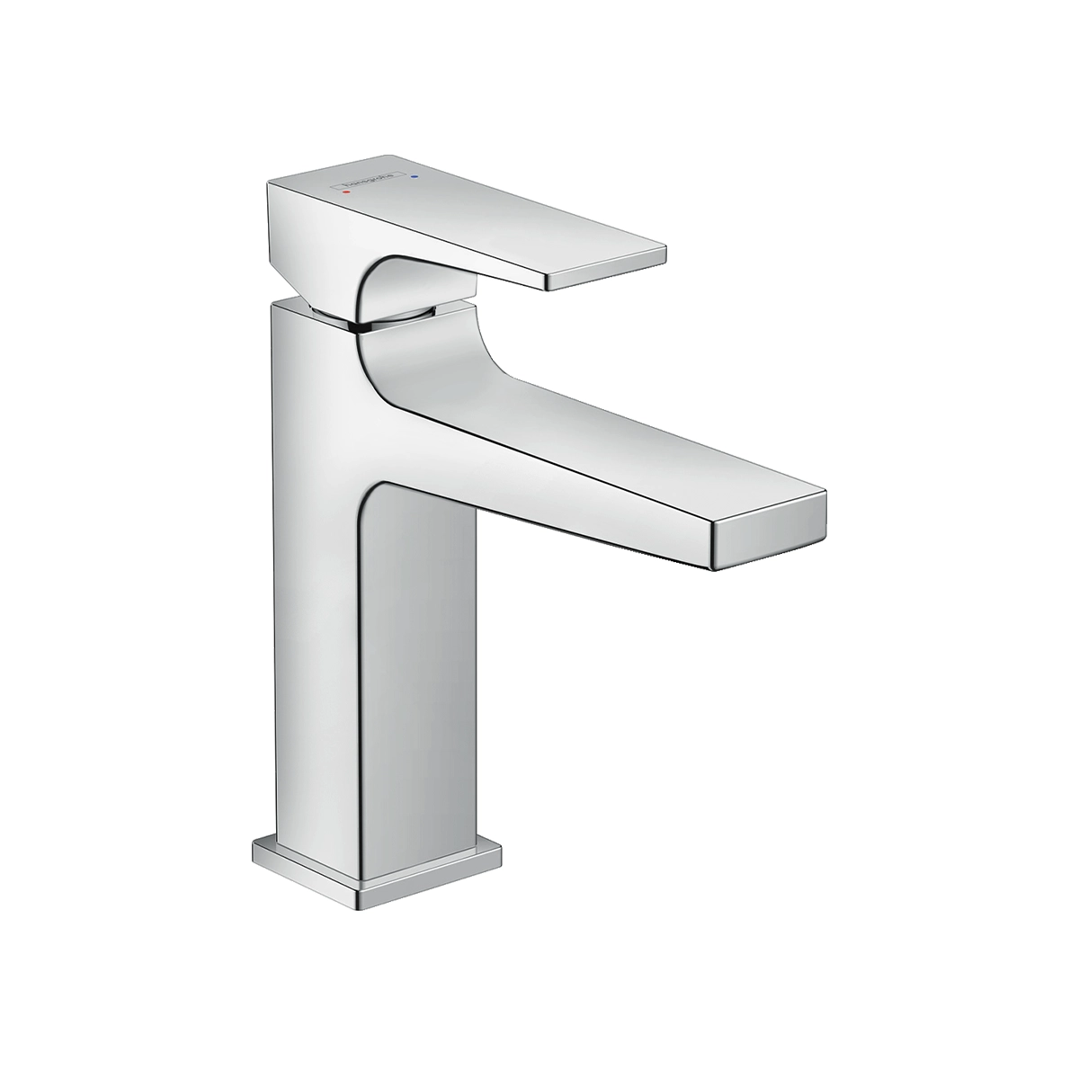 Metropol Single lever basin mixer 110 with lever handle and push open waste Chrome
