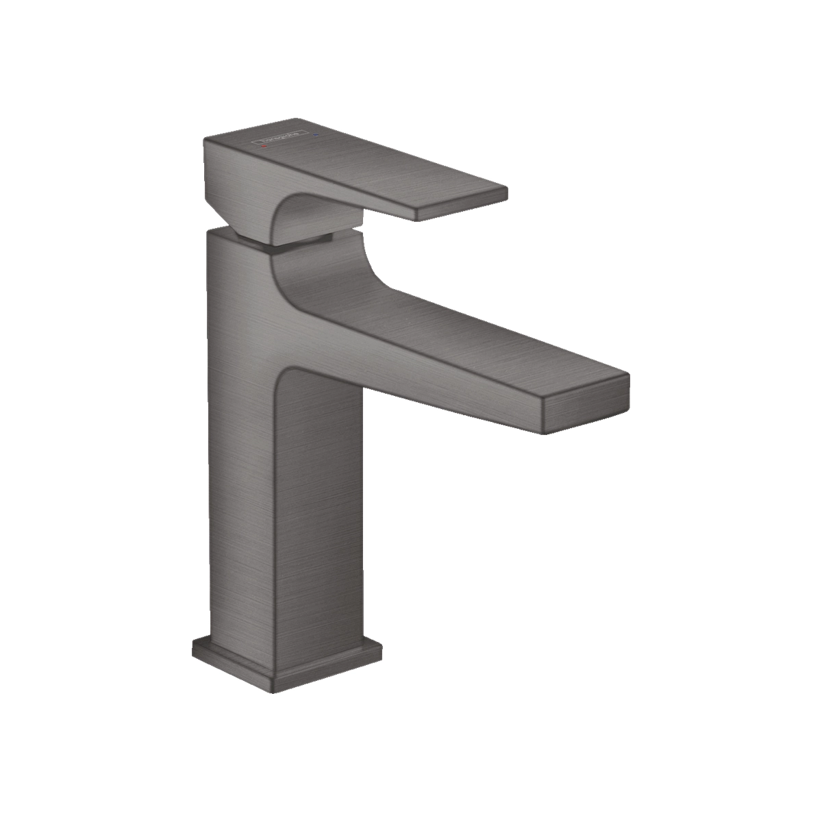 Metropol Single lever basin mixer 110 with lever handle and push open waste Brushed Black Chrome