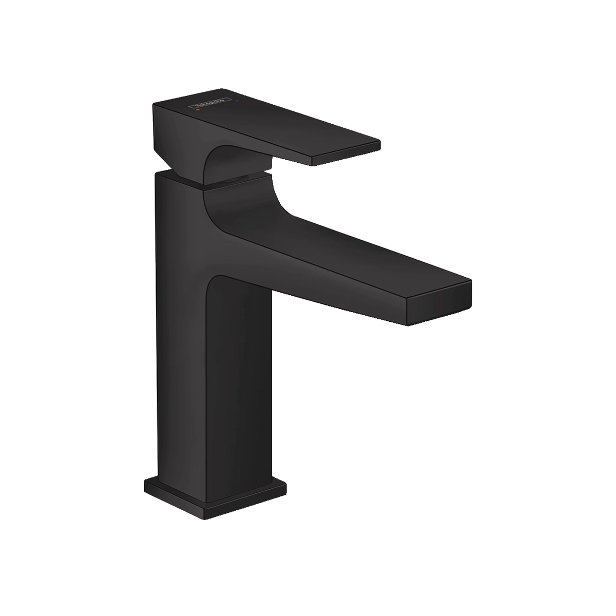 Metropol Single lever basin mixer 110 with lever handle and push open waste Matt Black