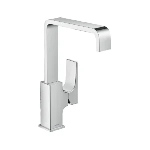 Metropol Single lever basin mixer 230 with lever handle and push open waste  Chrome