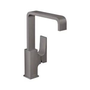 Metropol Single lever basin mixer 230 with lever handle and push open waste  Brushed Black Chrome