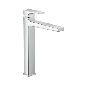 Metropol Single lever basin mixer 260 with lever handle for wash bowls with push open waste  Chrome