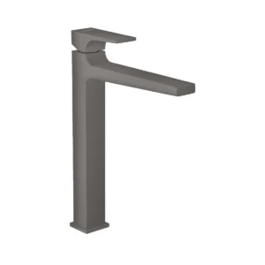 Metropol Single lever basin mixer 260 with lever handle for wash bowls with push open waste  Brushed Black Chrome