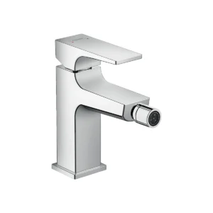 Metropol Single lever bidet mixer with lever handle and push open waste  Chrome