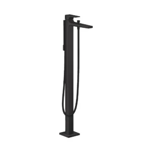 Metropol Single lever bath mixer floor standing with lever handle  Matt Black