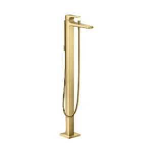 Metropol Single lever bath mixer floor standing with lever handle  Polished Gold Optic