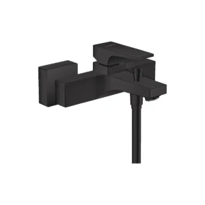 Metropol Single lever manual bath mixer for exposed installation with lever handle  Matt Black