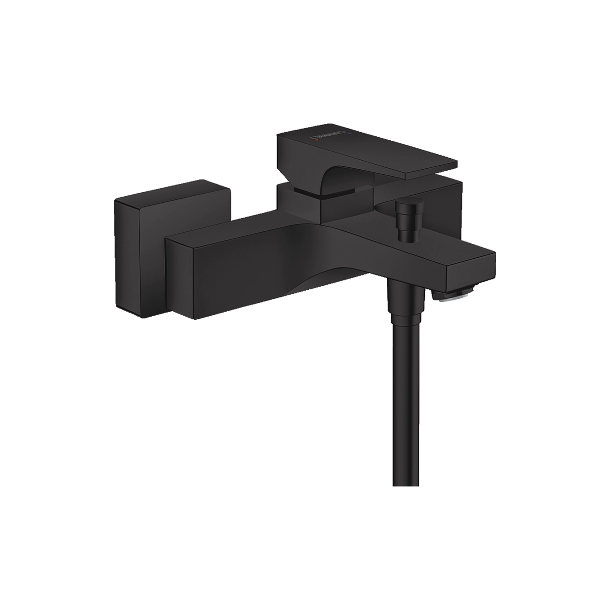 Metropol Single lever manual bath mixer for exposed installation with lever handle Matt Black
