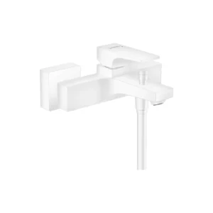 Metropol Single lever manual bath mixer for exposed installation with lever handle  Matt White