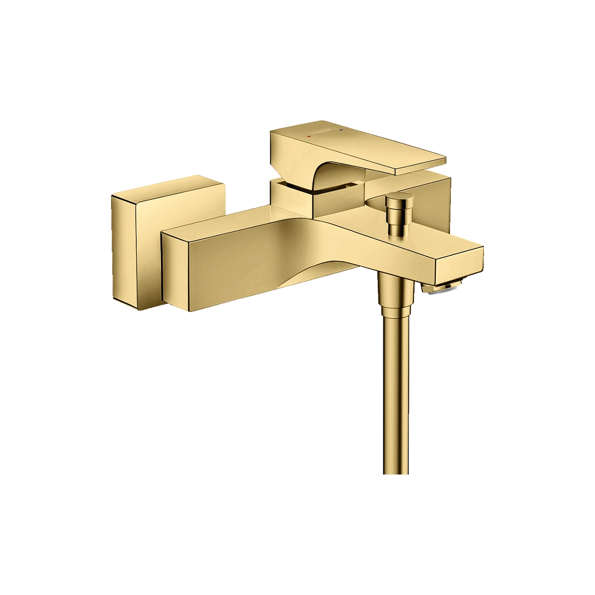 Metropol Single lever manual bath mixer for exposed installation with lever handle Polished Gold Optic