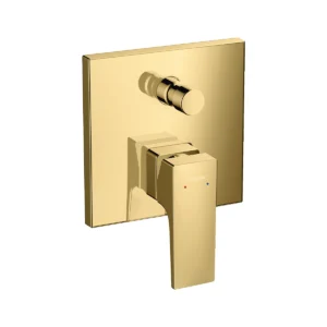 Metropol Single lever manual bath mixer for concealed installation with lever handle and integrated backflow prevention  Polished Gold Optic
