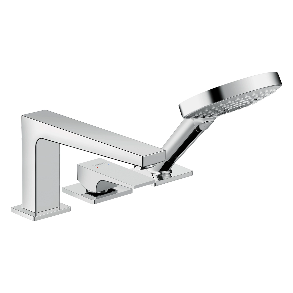 Metropol 3 hole rim mounted single lever bath mixer with lever handle for Secuflex Chrome