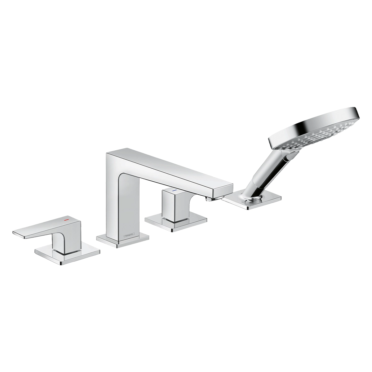 Metropol 4 hole rim mounted bath mixer with lever handle for Secuflex Chrome