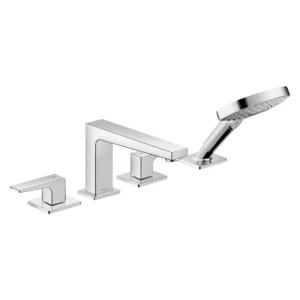 Metropol 4 hole rim mounted bath mixer with lever handle  Chrome