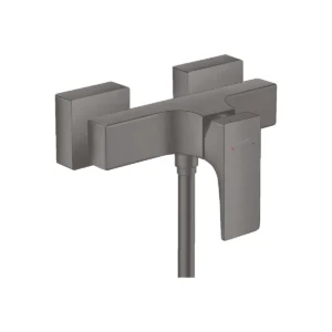 Metropol Single lever manual shower mixer for exposed installation with lever handle  Brushed Black Chrome