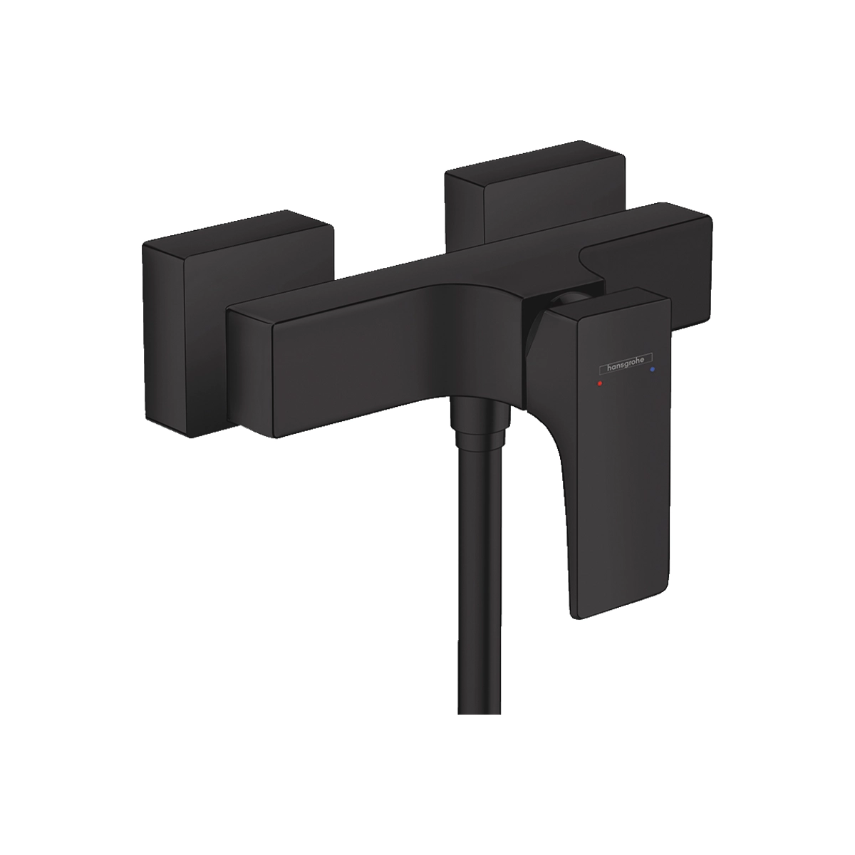 Metropol Single lever manual shower mixer for exposed installation with lever handle Matt Black