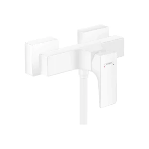 Metropol Single lever manual shower mixer for exposed installation with lever handle  Matt White