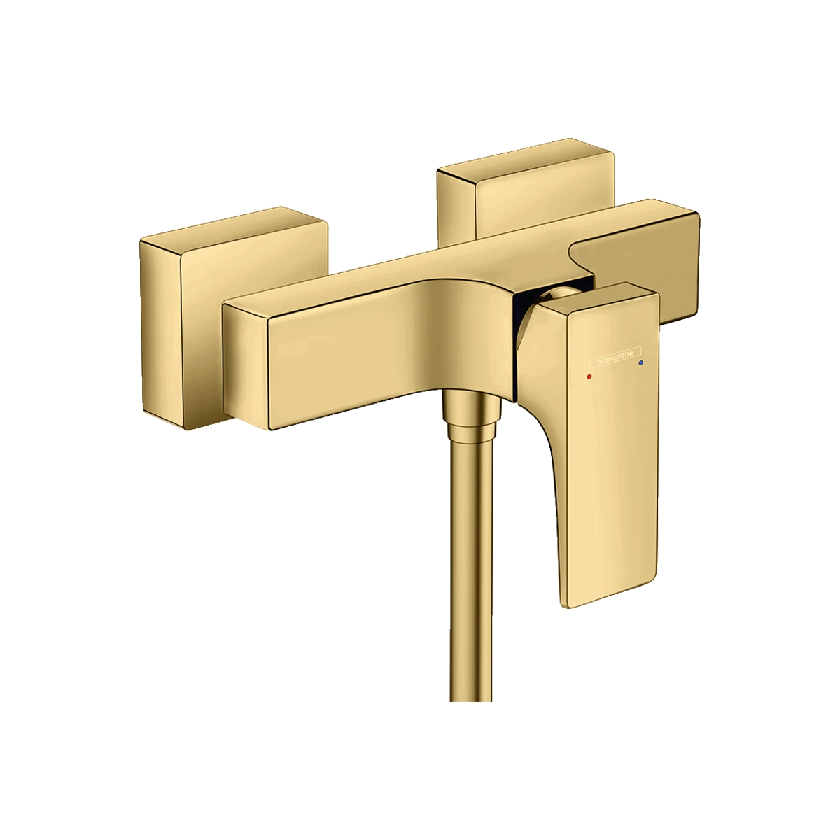 Metropol Single lever manual shower mixer for exposed installation with lever handle Polished Gold Optic