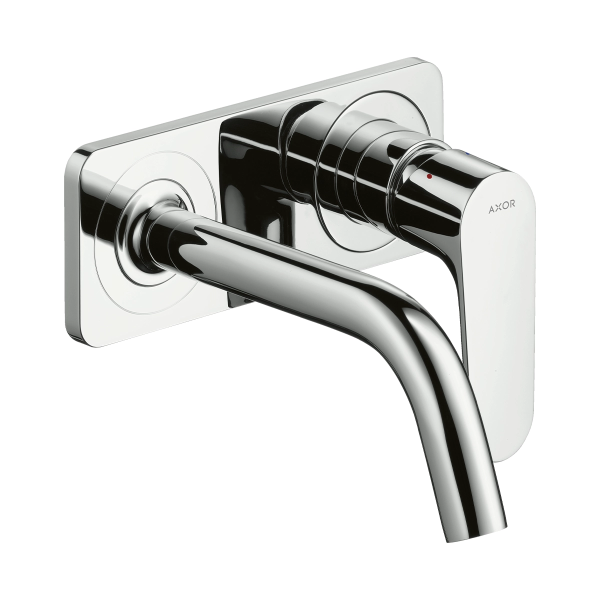 AXOR Citterio M Single lever basin mixer for concealed installation wall-mounted with spout 167 mm and plate - Chrome