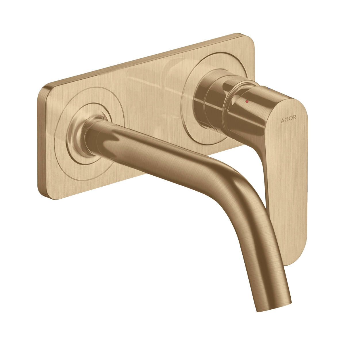 AXOR Citterio M Single lever basin mixer for concealed installation wall-mounted with spout 167 mm and plate - Brushed Bronze