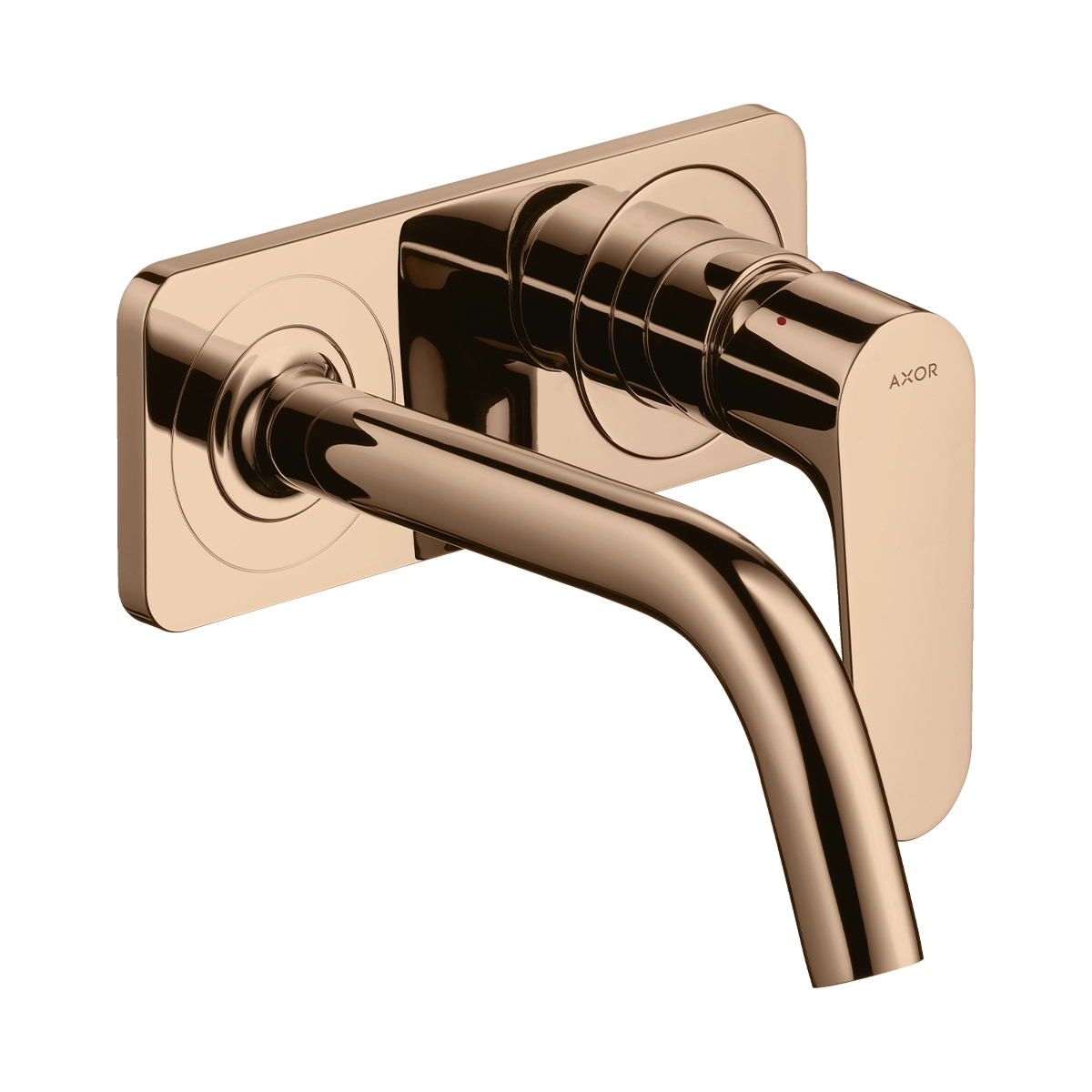 AXOR Citterio M Single lever basin mixer for concealed installation wall-mounted with spout 167 mm and plate - Polished Redgold