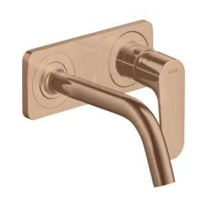 AXOR Citterio M Single lever basin mixer for concealed installation wall-mounted with spout 167 mm and plate - Brushed Redgold