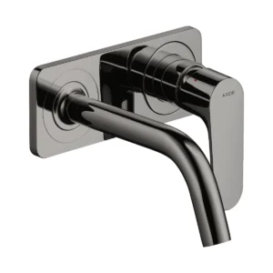 AXOR Citterio M Single lever basin mixer for concealed installation wall-mounted with spout 167 mm and plate - Polished Black Chrome