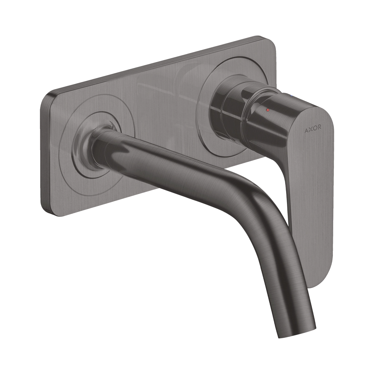 AXOR Citterio M Single lever basin mixer for concealed installation wall-mounted with spout 167 mm and plate - Brushed Black Chrome