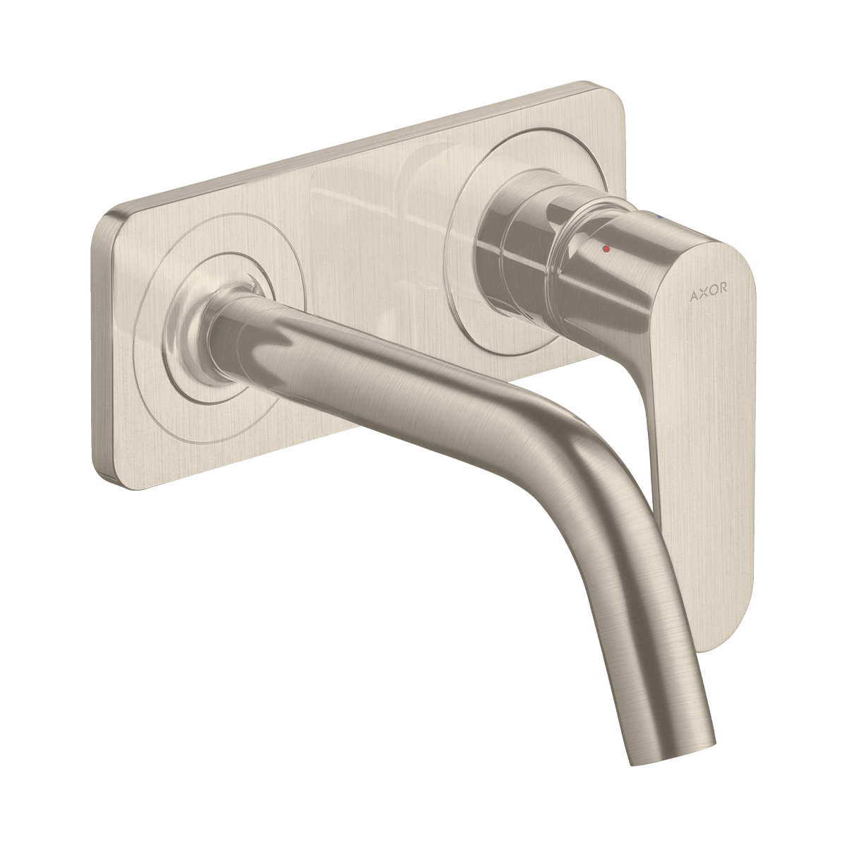 AXOR Citterio M Single lever basin mixer for concealed installation wall-mounted with spout 167 mm and plate - Brushed Nickel