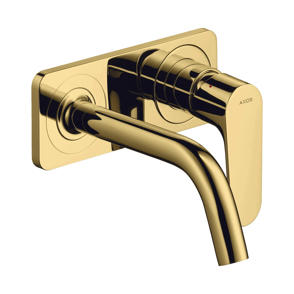 AXOR Citterio M Single lever basin mixer for concealed installation wall-mounted with spout 167 mm and plate - Polished Gold-Optic