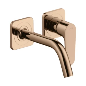 AXOR Citterio M Single lever basin mixer for concealed installation wall-mounted with spout 167 mm and escutcheons - Polished Redgold