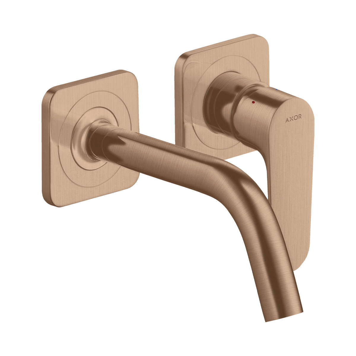 AXOR Citterio M Single lever basin mixer for concealed installation wall-mounted with spout 167 mm and escutcheons - Brushed Redgold