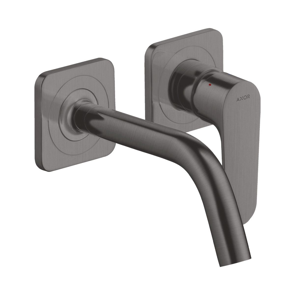 AXOR Citterio M Single lever basin mixer for concealed installation wall-mounted with spout 167 mm and escutcheons - Brushed Black Chrome