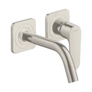 AXOR Citterio M Single lever basin mixer for concealed installation wall-mounted with spout 167 mm and escutcheons - Stainless Steel Optic