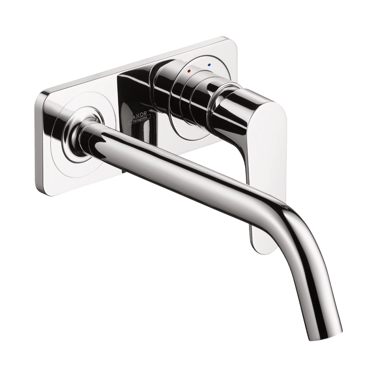 AXOR Citterio M Single lever basin mixer for concealed installation wall-mounted with spout 227 mm and plate - Chrome