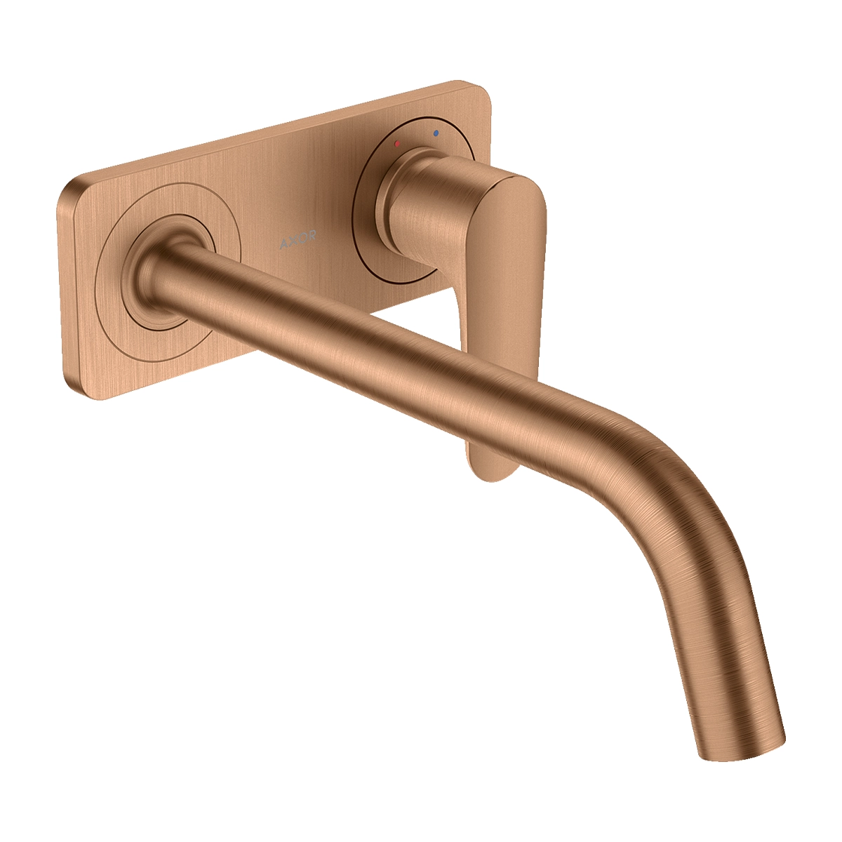 AXOR Citterio M Single lever basin mixer for concealed installation wall-mounted with spout 227 mm and plate - Brushed Bronze