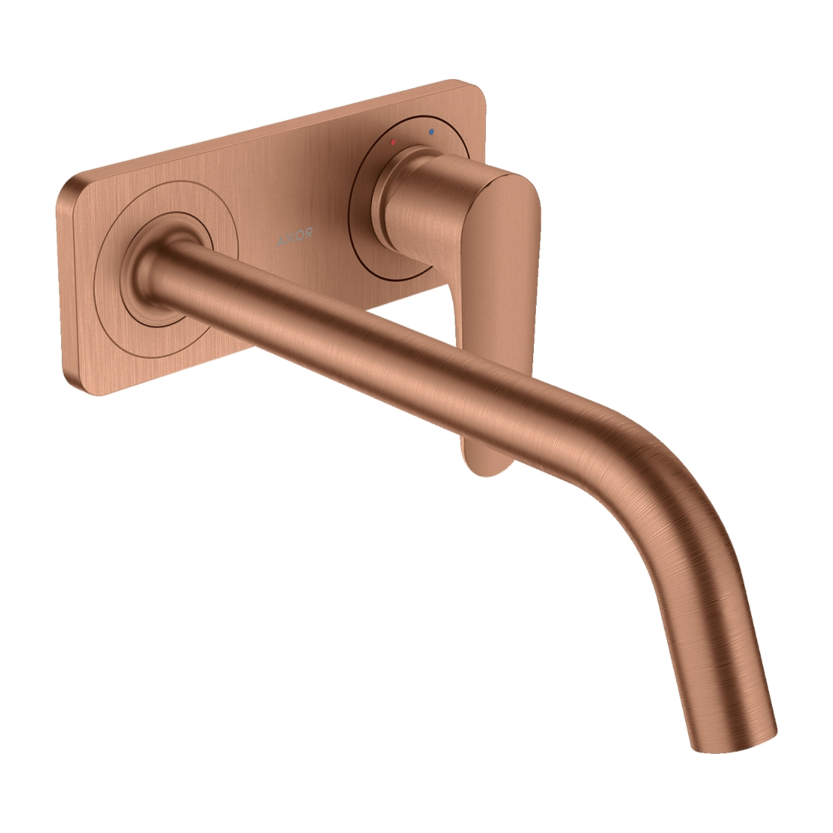 AXOR Citterio M Single lever basin mixer for concealed installation wall-mounted with spout 227 mm and plate - Brushed Redgold