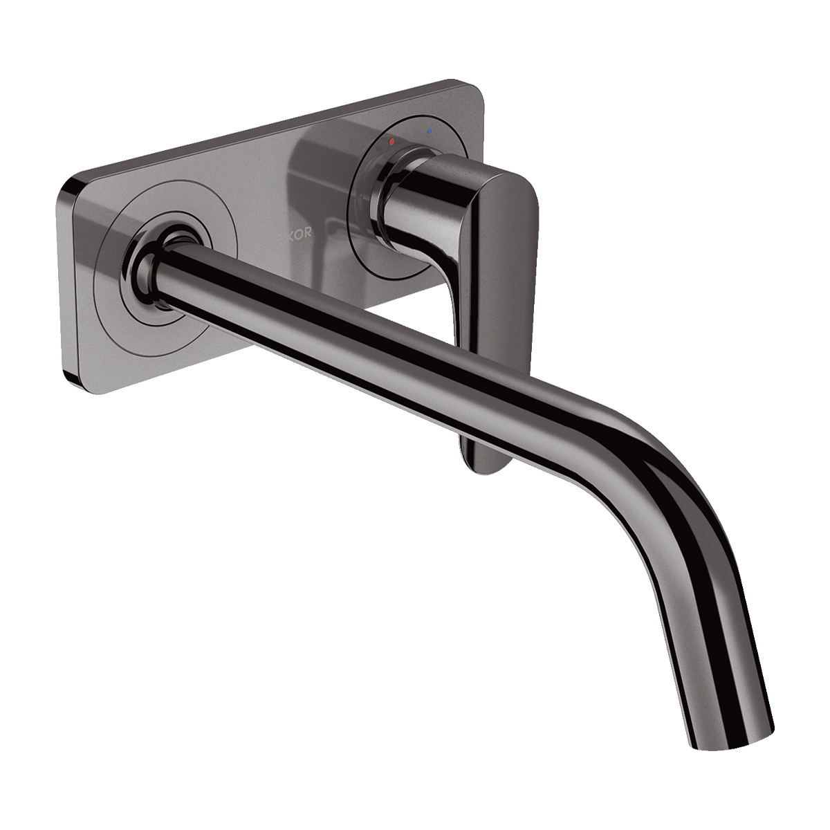 AXOR Citterio M Single lever basin mixer for concealed installation wall-mounted with spout 227 mm and plate - Polished Black Chrome