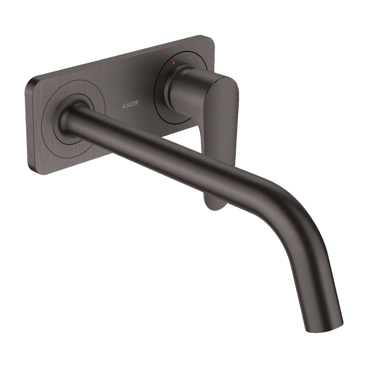 AXOR Citterio M Single lever basin mixer for concealed installation wall-mounted with spout 227 mm and plate - Brushed Black Chrome