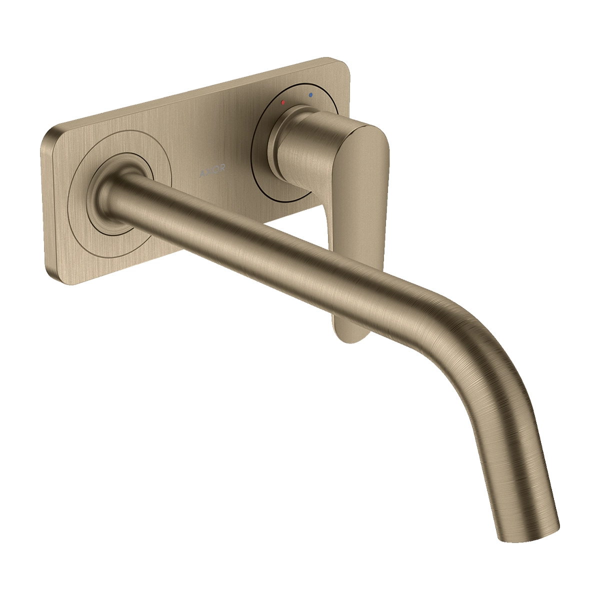 AXOR Citterio M Single lever basin mixer for concealed installation wall-mounted with spout 227 mm and plate - Brushed Nickel